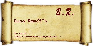 Busa Ramón névjegykártya